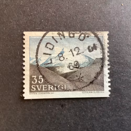 FJÄLLET 1967 facit nr 599 A PRAKTST LIDINGÖ 3