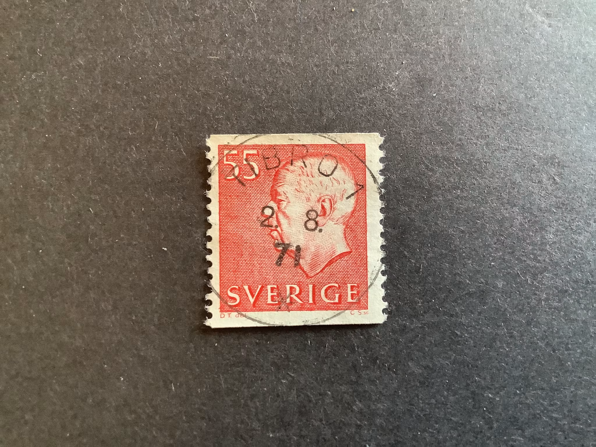 GUSTAF VI ADOLF TYP III facit nr 433 A lyxstämplat TIBRO 1