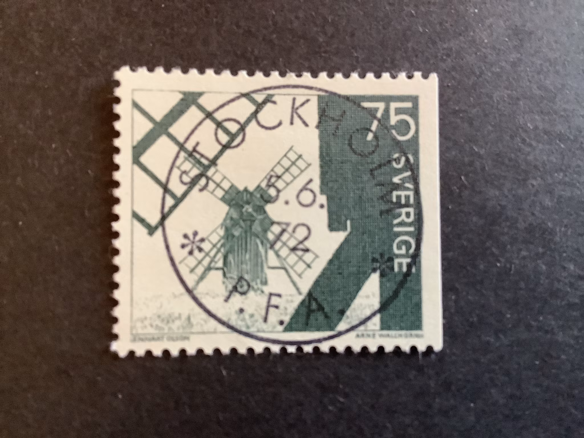 Öländska väderkvarnar , facit nr 730 B1 lyxstämplat Stockholm