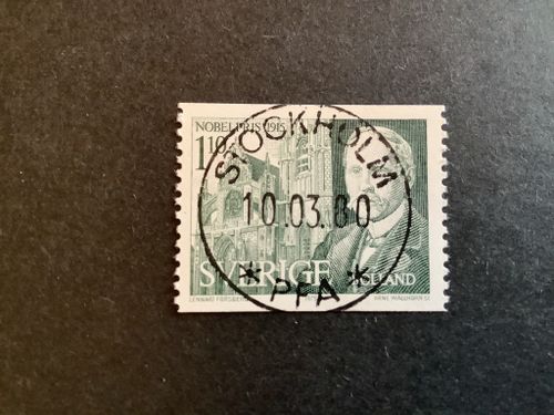 NOBELPRIS 1915 facit nr 951 lyxstämplat STOCKHOLM