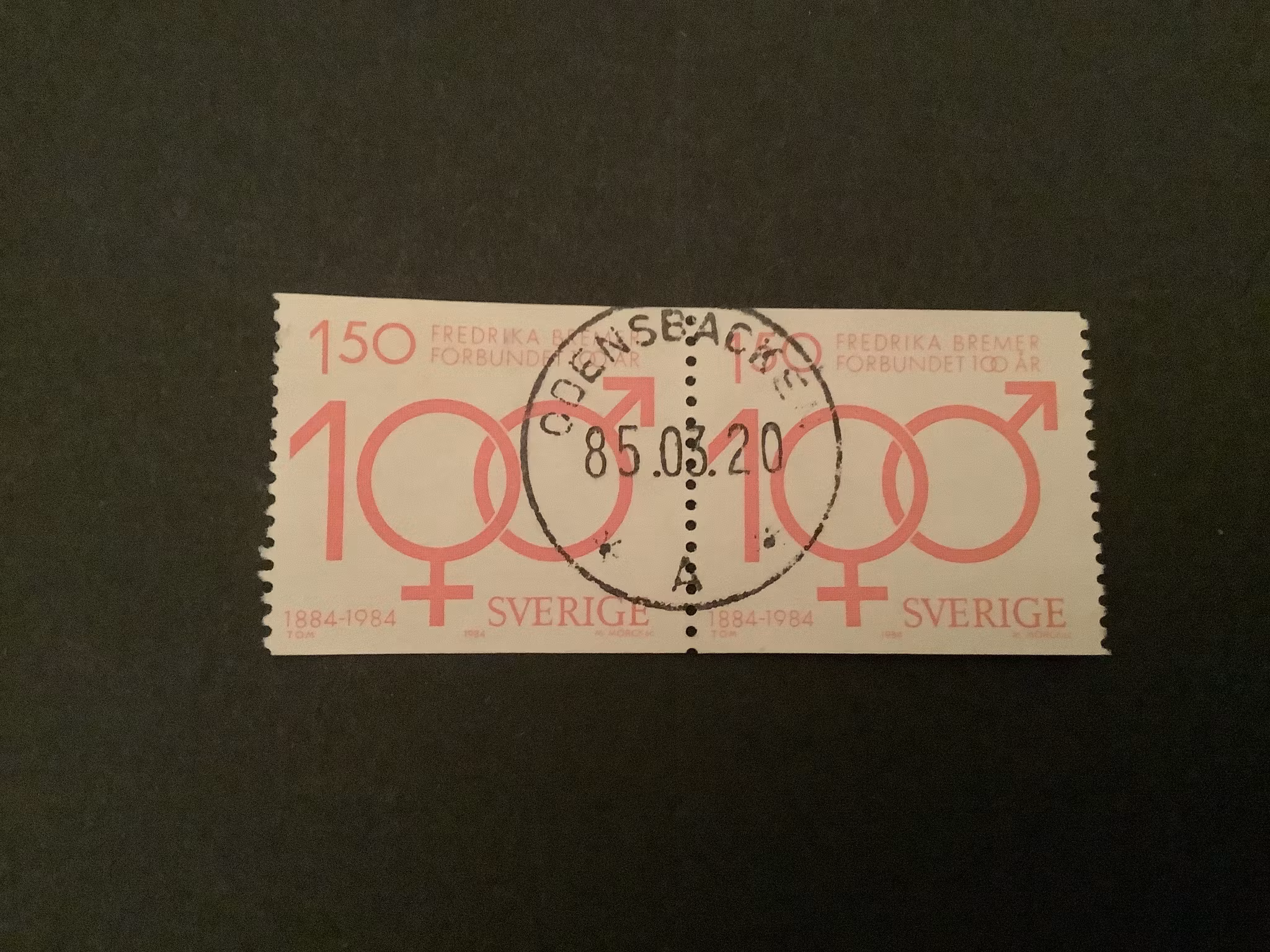 FREDRIKA BREMERFÖRB. Facit nr 1309 i LYXST PAR ODENSBACKEN