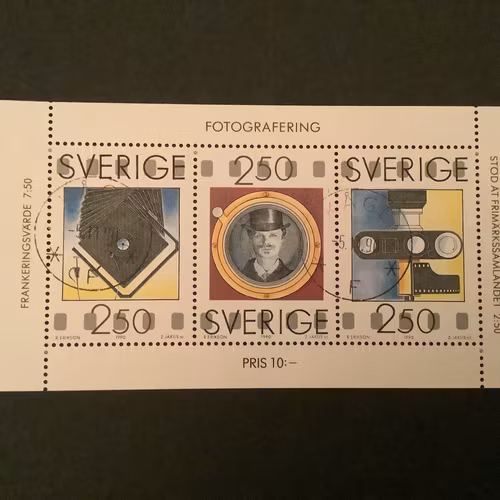 FOTOGRAFERING 1990 facit nr 1647-1649 i LYXST BLOCK KÅGE