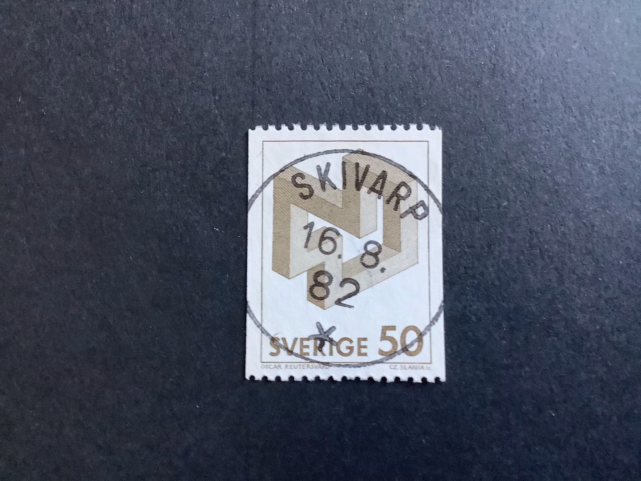 OMÖJLIGA FIGURER facit nr 1200 praktstämplat SKIVARP