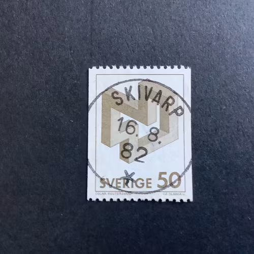 OMÖJLIGA FIGURER facit nr 1200 praktstämplat SKIVARP