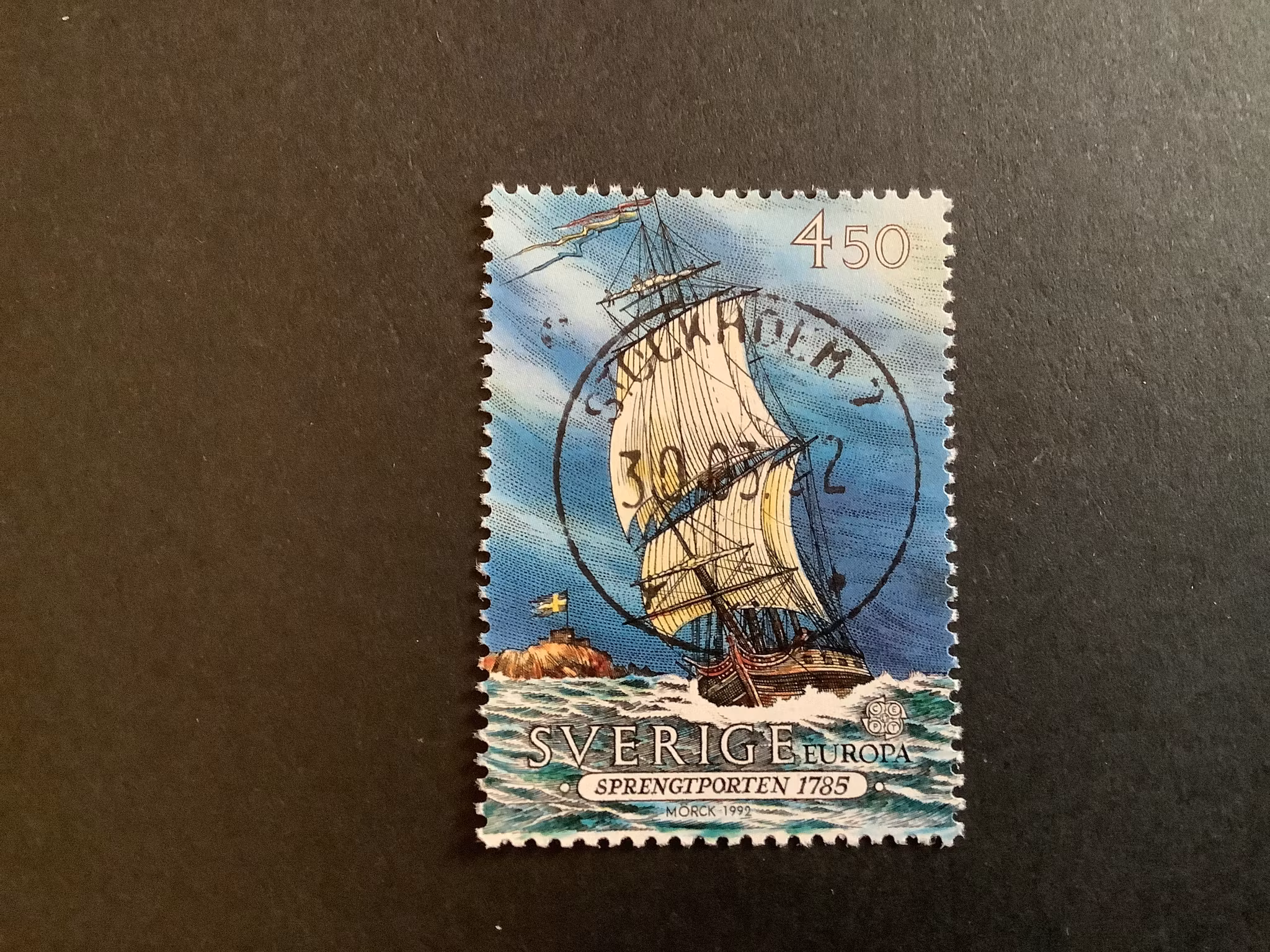 EUROPA XXI facit nr 1729 lyxstämplat STOCKHOLM 7