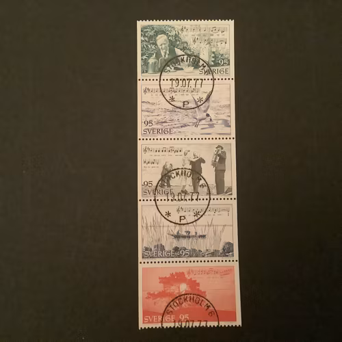 I Roslagens famn facit nr 1000-1004 lyxstämplat block STOCKHOLM 6