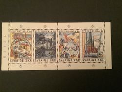 STOCKHOLMIA 86 III facit nr 1353-1356 LYXST BLOCK KORSBERGA