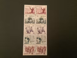 FRIA KRISTNA SAMFUND 1978 facit nr 1033-1037 i STÄMPLAT BLOCK