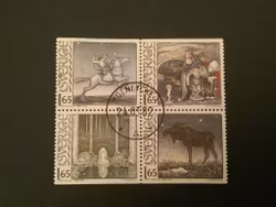 JOHN BAUER facit nr 1195-1198 i LYXST BLOCK MÖLNLYCKE 1