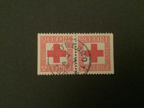 RÖDA KORSET 1945 facit nr 358 BB PRAKTST PAR ÖREBRO 1
