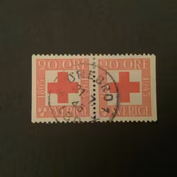 RÖDA KORSET 1945 facit nr 358 BB PRAKTST PAR ÖREBRO 1