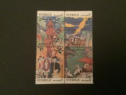 RABATTFRIMÄRKE XIII facit nr 1685-1688 LYXST block KARLSBORG