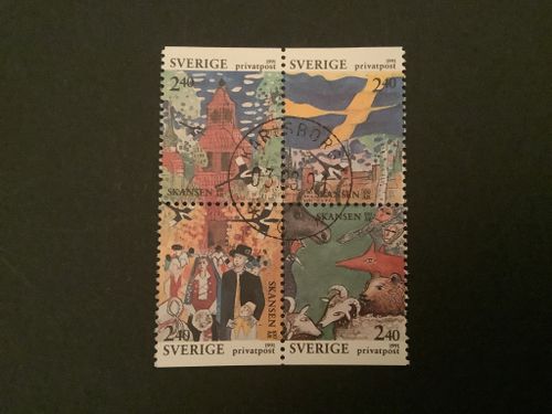 RABATTFRIMÄRKE XIII facit nr 1685-1688 LYXST block KARLSBORG