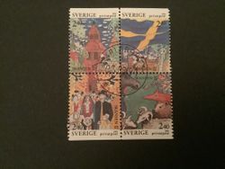 RABATTFRIMÄRKE XIII facit nr 1685-1688 LYXST block KARLSBORG