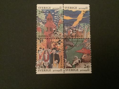 RABATTFRIMÄRKE XIII facit nr 1685-1688 LYXST block KARLSBORG
