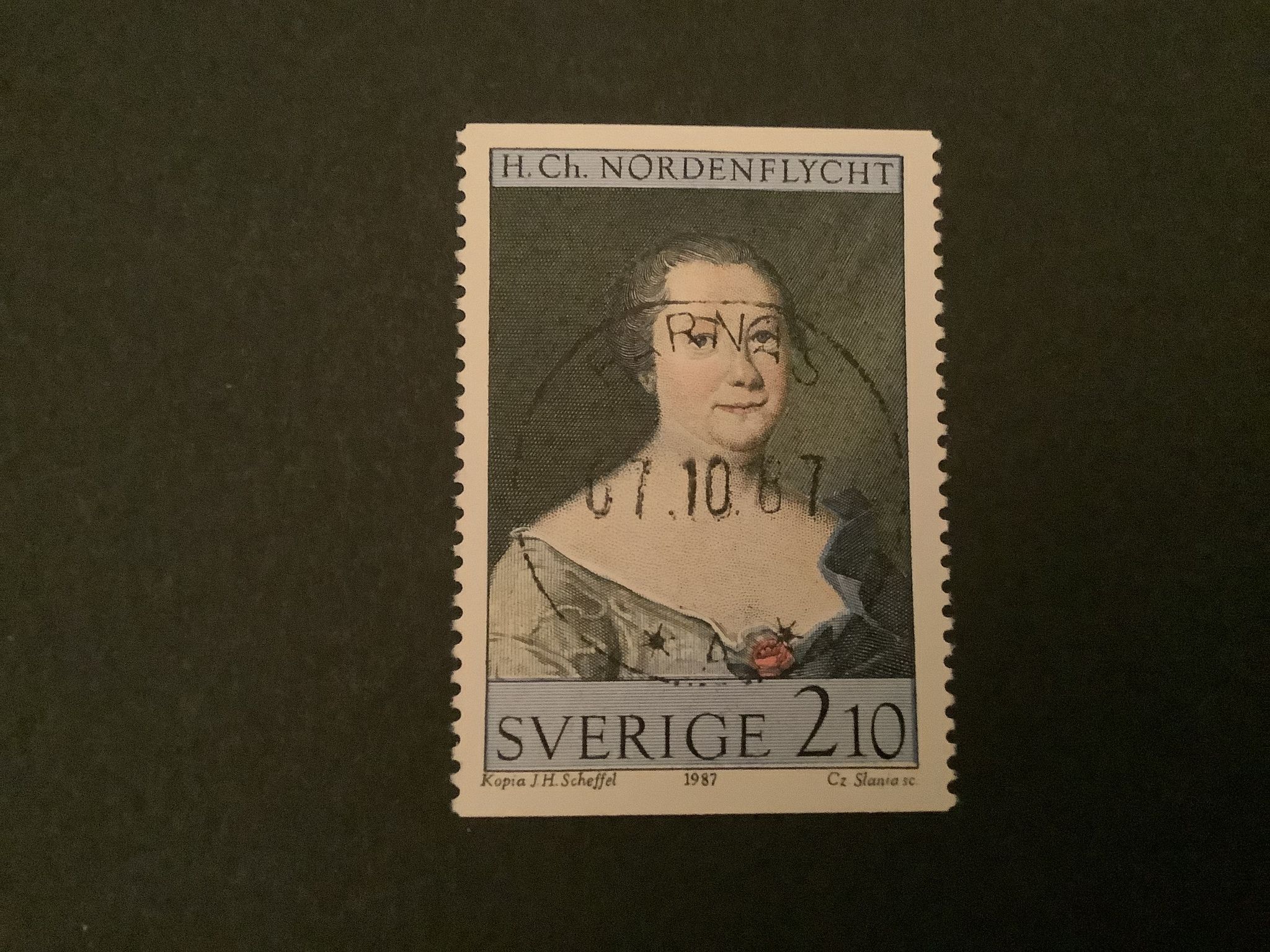 KONST GRIPSHOLMS SLOTT facit nr 1465 lyxstämplat FÄRNÄS
