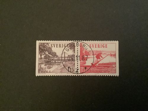 GÖTA KANAL 1978 facit nr 1085 SX LYXST PAR GÖTEBORG 1