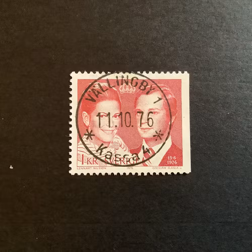 KUNGABRÖLLOP 1976 facit nr 969 B2 LYXST VÄLLINGBY 1