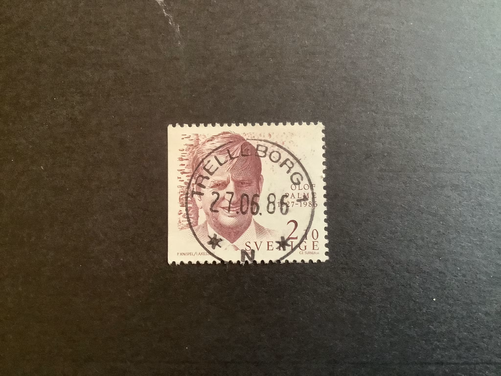 OLOF PALME 1986 facit nr 1401 LYXST TRELLEBORG 1