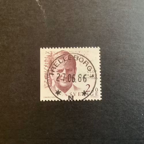 OLOF PALME 1986 facit nr 1401 LYXST TRELLEBORG 1