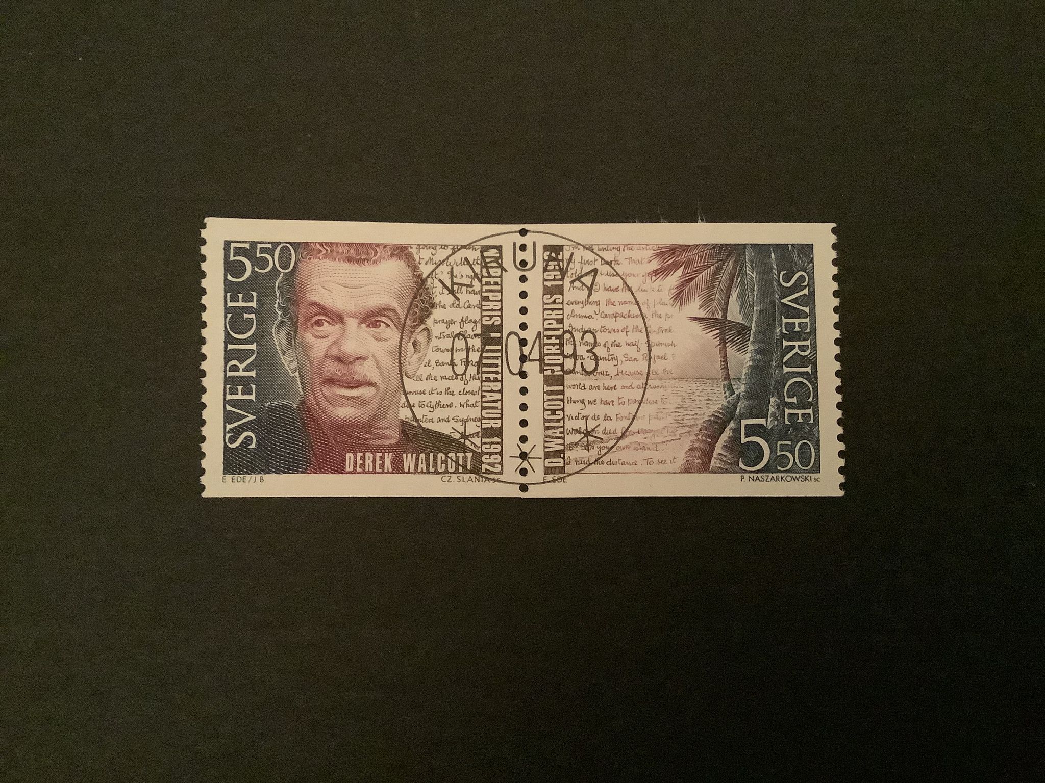 NOBELPRISTAGARE 1992 facit nr 1770 SX2 LYXST PAR KIRUNA