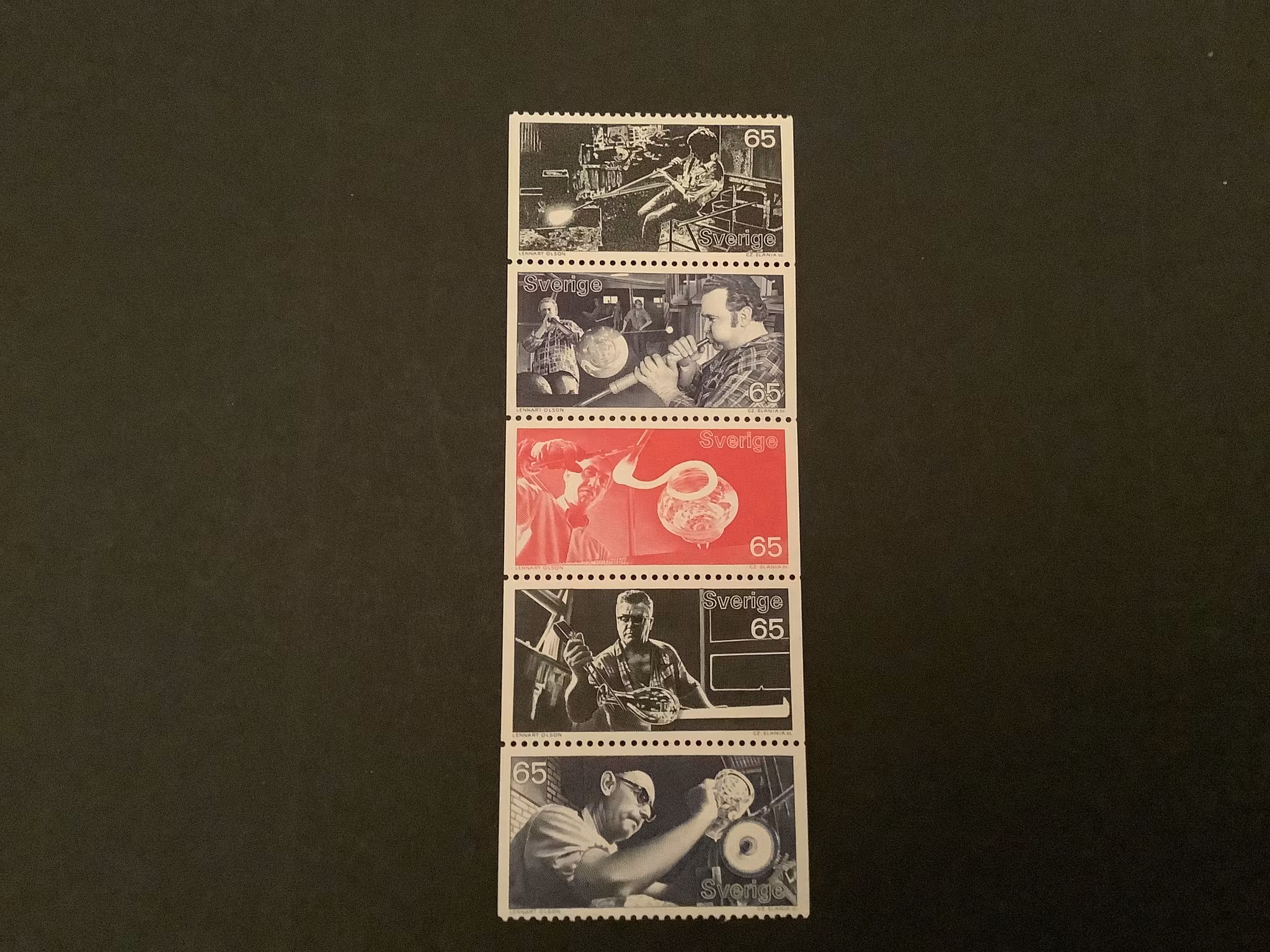 SVENSKT GLAS facit nr 763-767 POSTFRISKT BLOCK