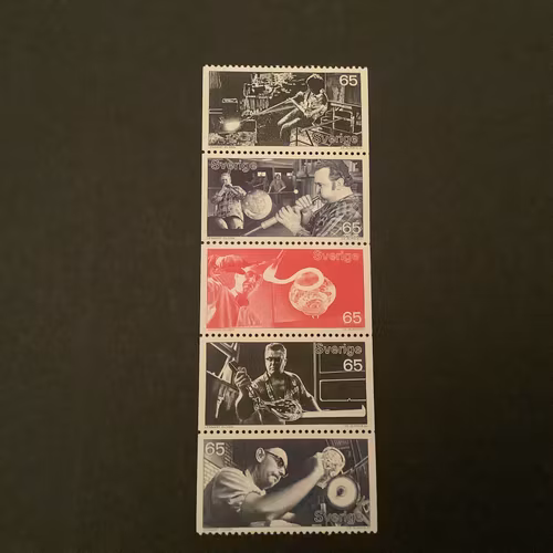SVENSKT GLAS facit nr 763-767 POSTFRISKT BLOCK