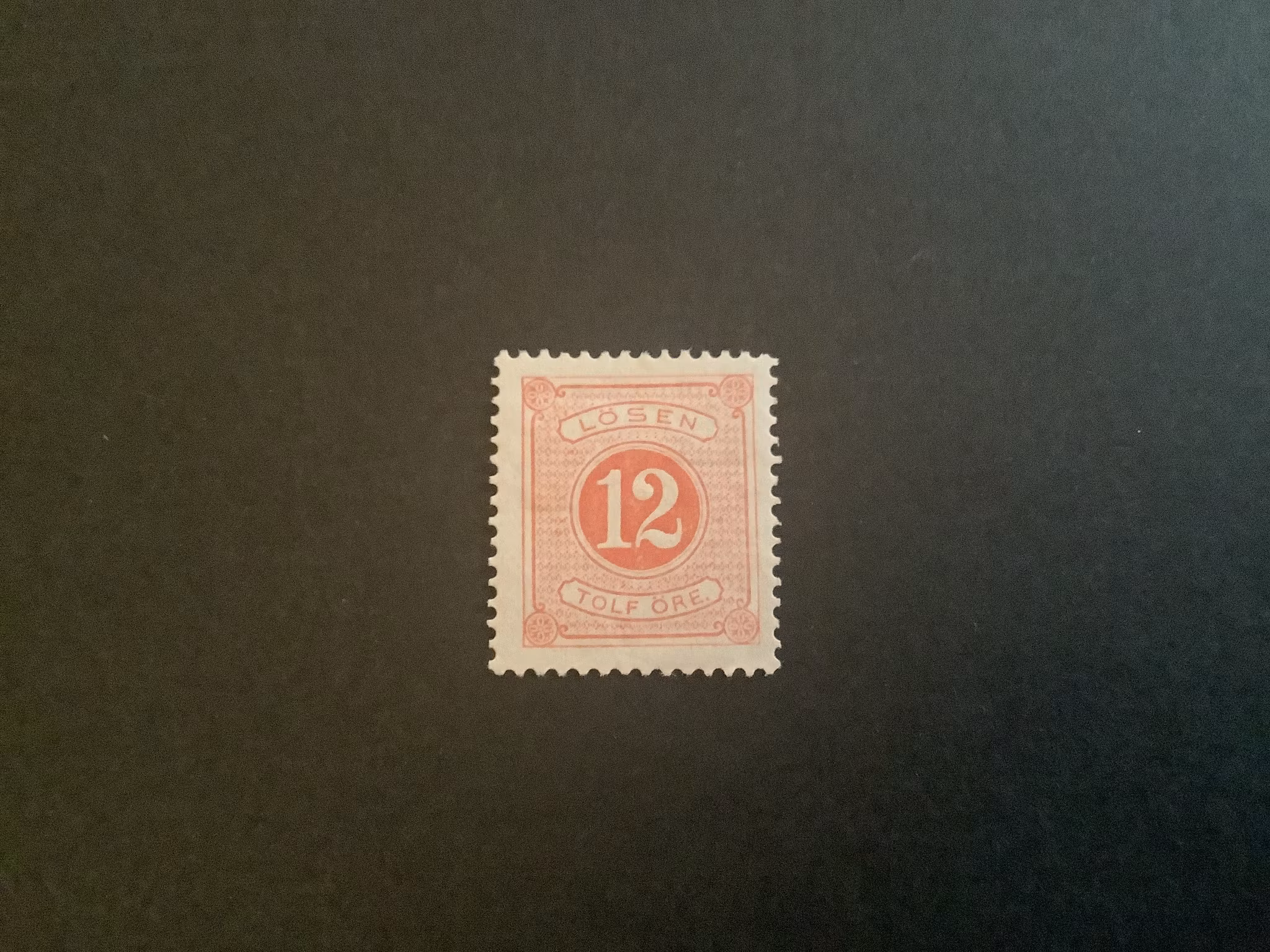 LÖSEN T 13 POSTFRISKT MED FASTSÄTTARSPÅR, facit nr L 15