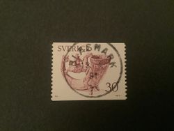 DRYCKESHORN  facit nr 973 LYXST BLÅSMARK
