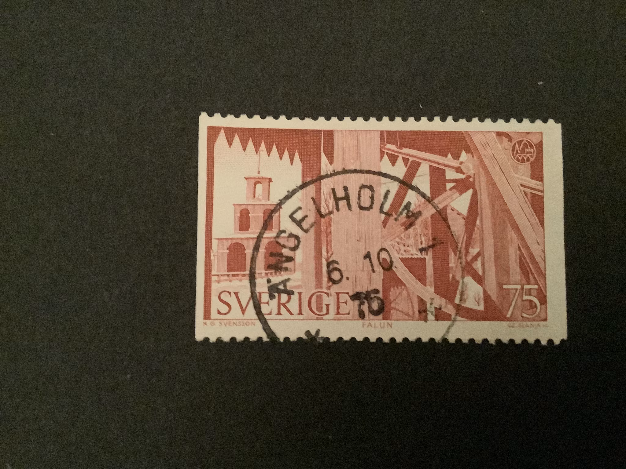 BYGGNADSVÅRDSÅRET 1975 facit nr 928 PRAKTST ÄNGELHOLM 1