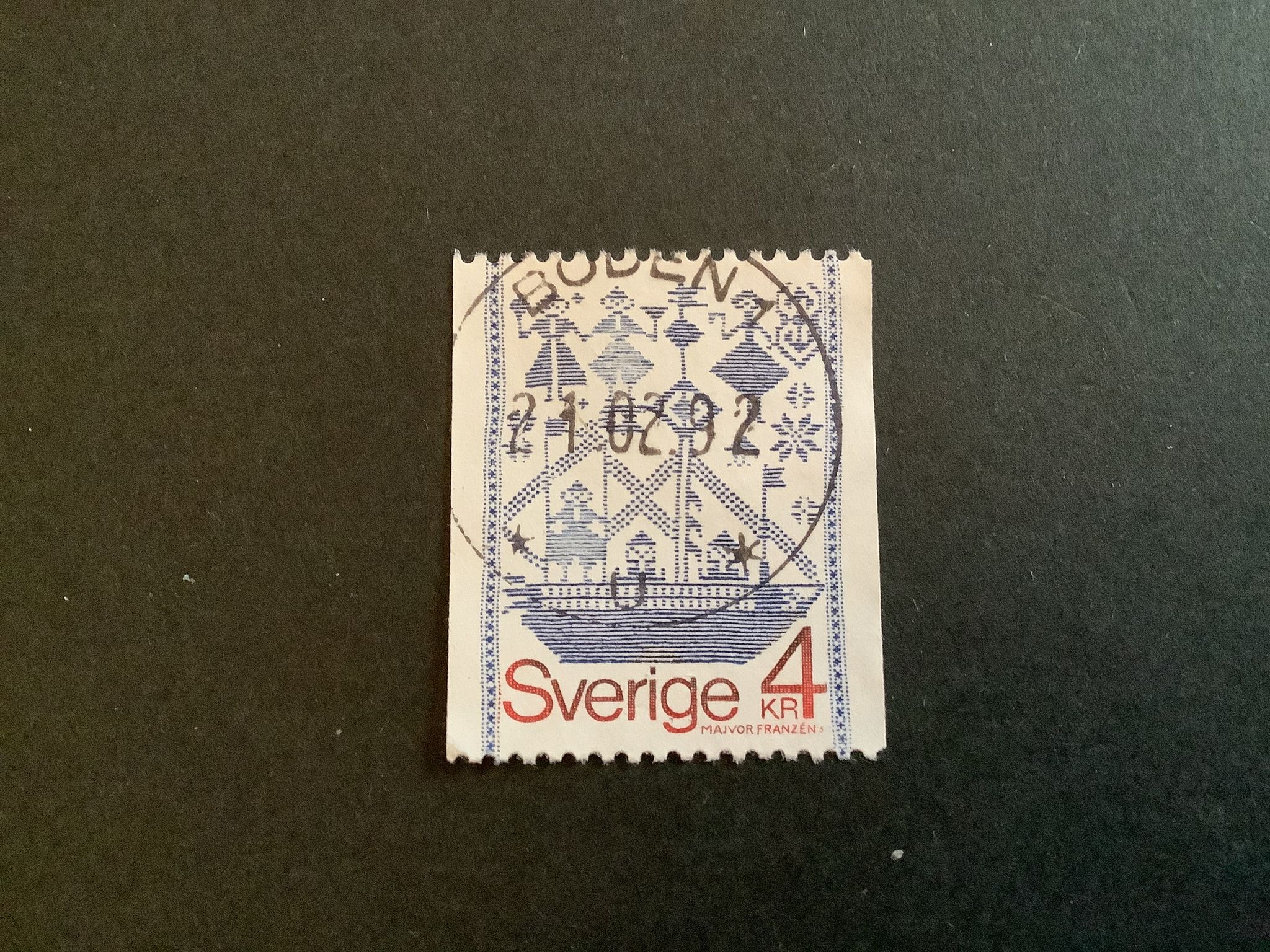 VÄGGTEXTIL 1979 facit nr 1073 LYXST BODEN 1
