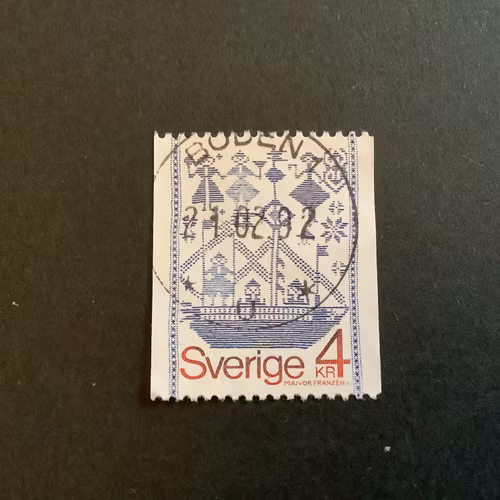 VÄGGTEXTIL 1979 facit nr 1073 LYXST BODEN 1