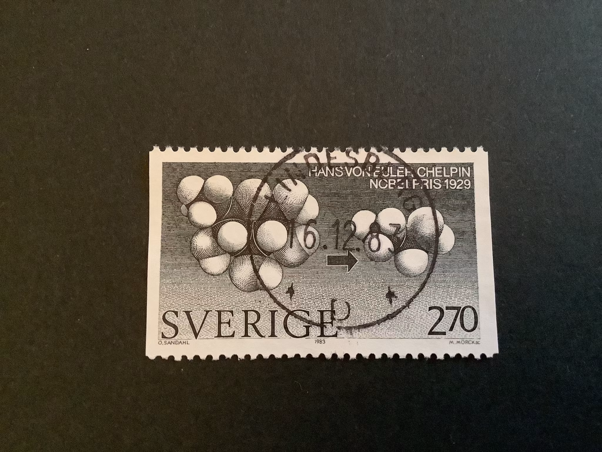 NOBELPRIS KEMI 1983 facit nr 1283 LYXST LINDESBERG