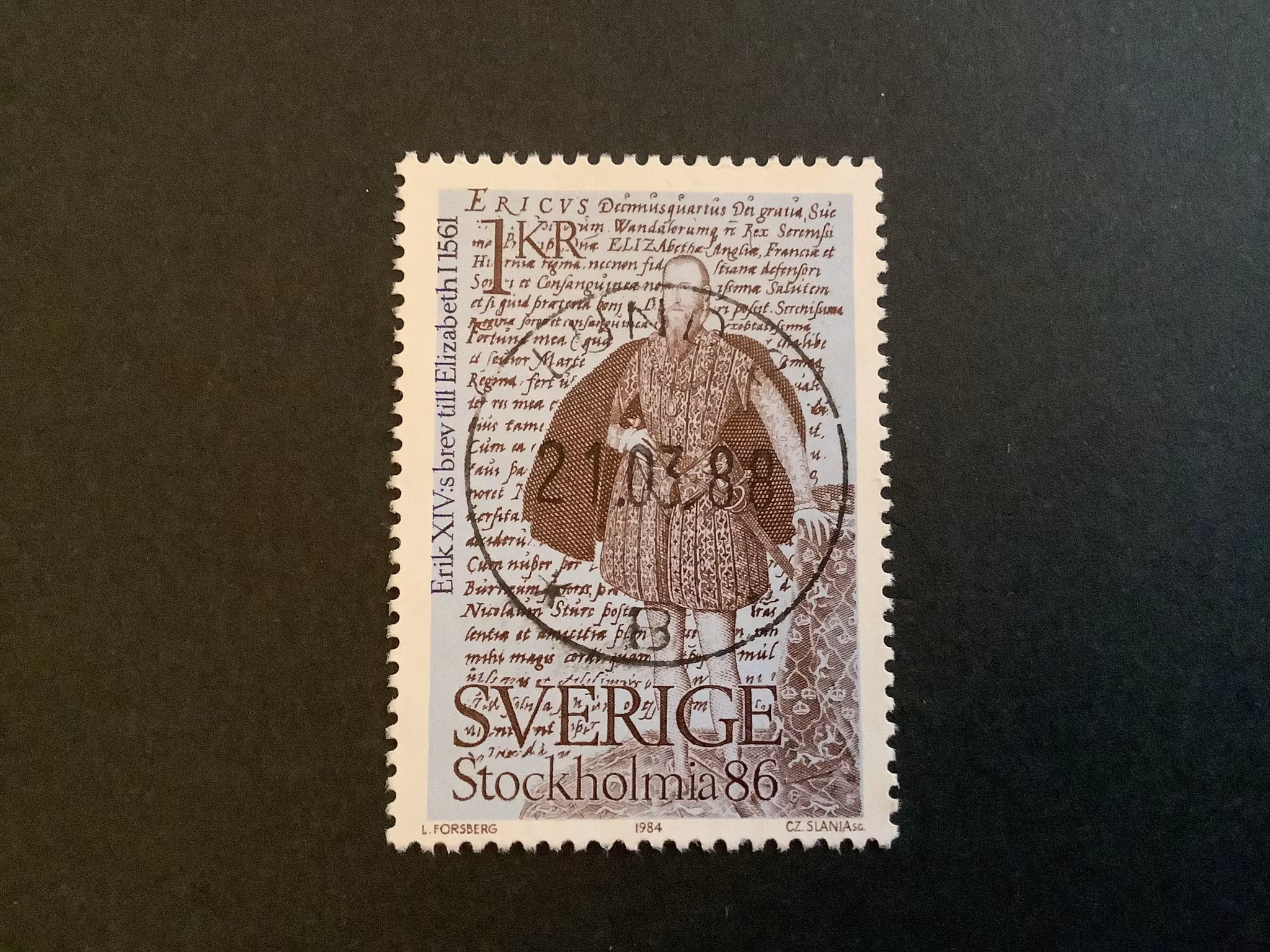 STOCKHOLMIA 86 II facit nr 1305 lyxstämplat LUND