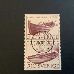 INLANDSBÅTAR 1988 facit nr 1489 SX LYXST PAR EKSJÖ