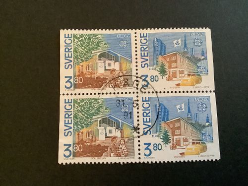 EUROPA XIX 1990 facit nr 1608 SX i LYXST BLOCK KÅGE