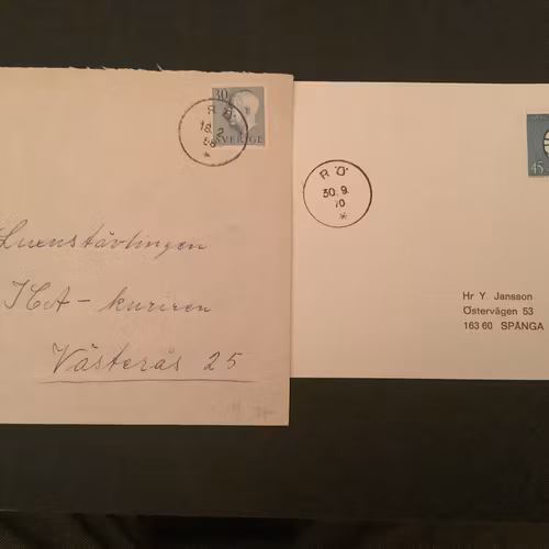 PAPPERSARK OCH BREV STÄMPLAT RÖ