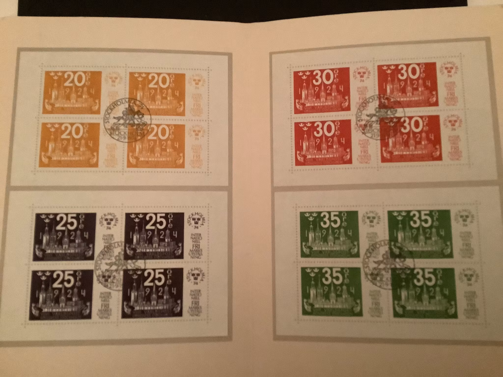MINNESFOLDER STOCKHOLMIA 74 III facit 883-886