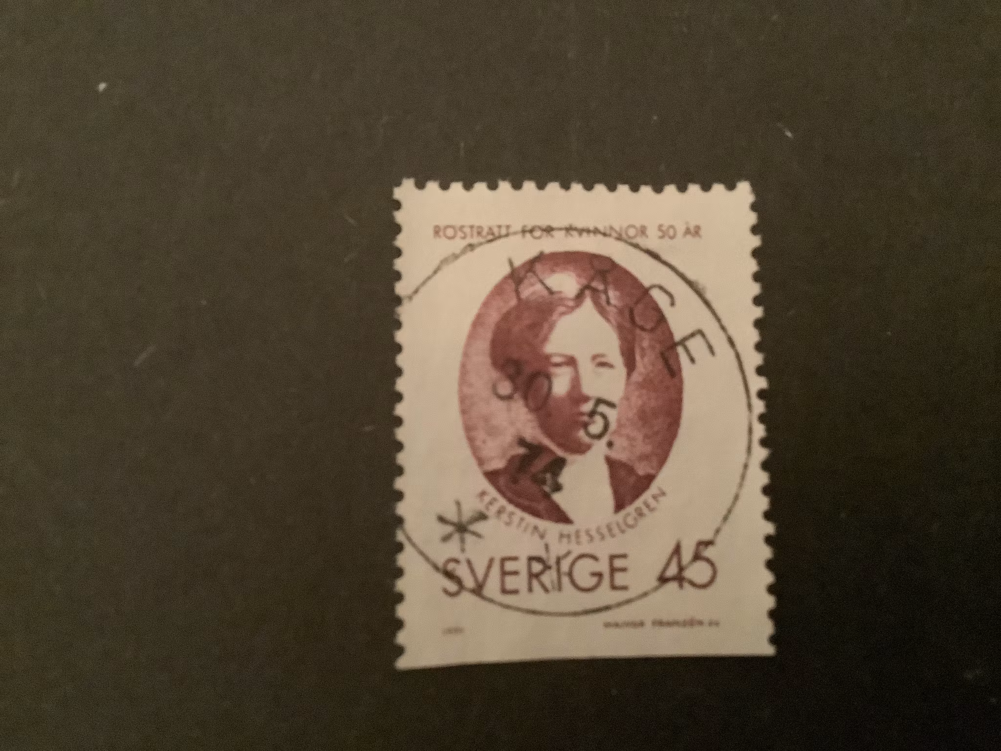 RÖSTRÄTT FÖR KVINNOR facit nr 721 B2 PRAKTST KÅGE