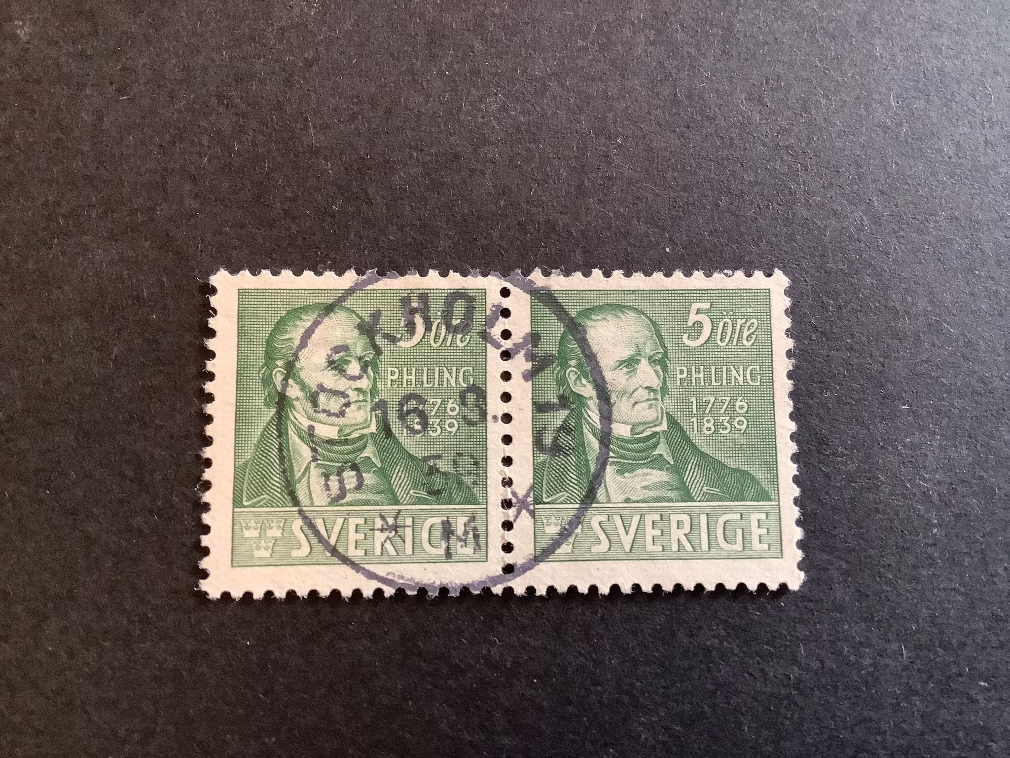 PH LING facit nr 318 C lyxstämplat PAR STOCKHOLM 19