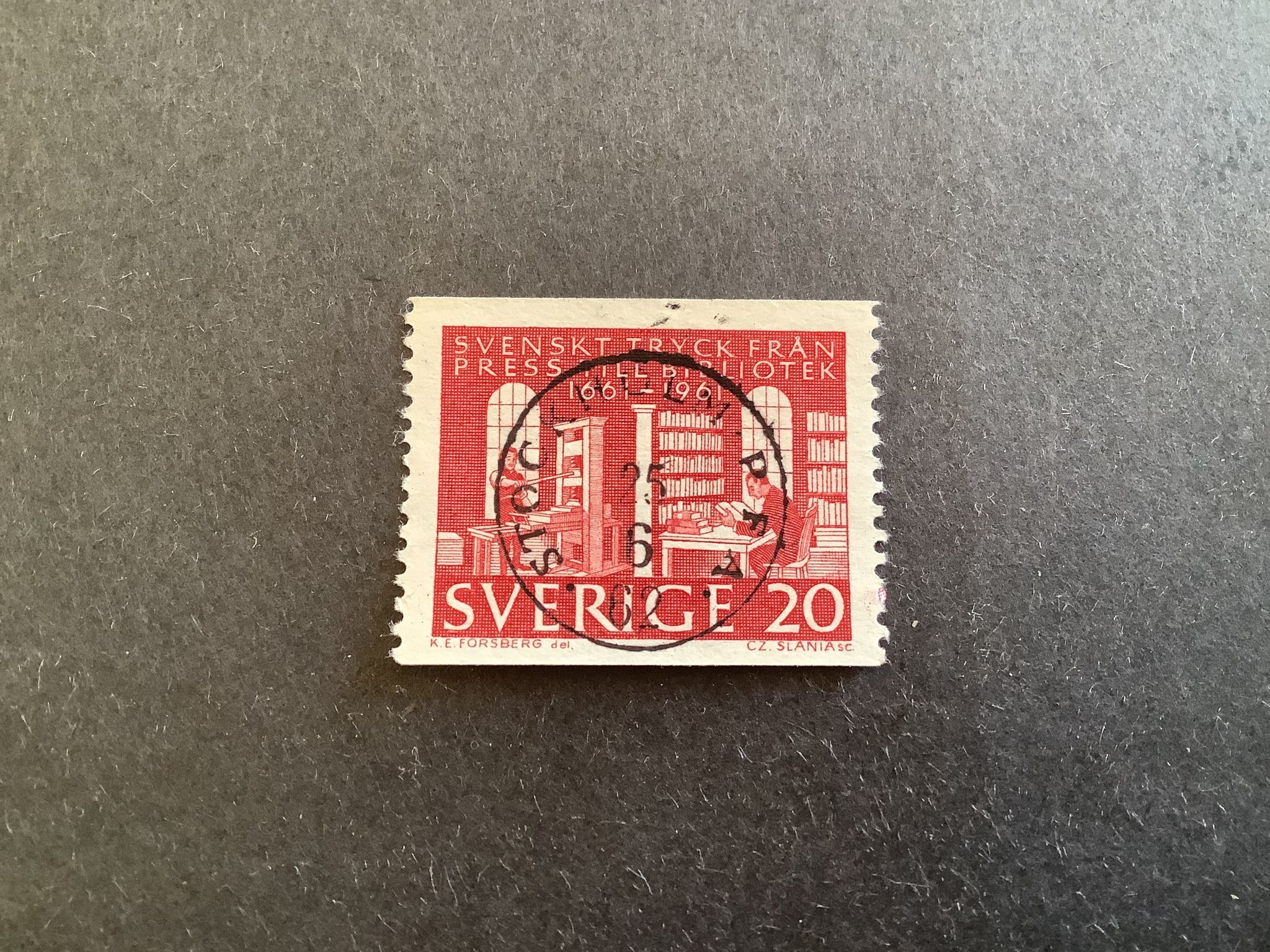 KUNGLIGA BIBLIOTEKET facit nr 526 A lyxstämplat STOCKHOLM PFA