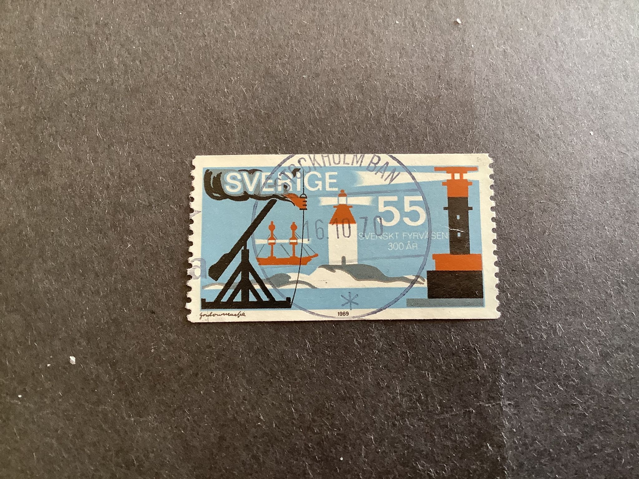 SVENSKT FYRVÄSENDE facit nr 680 lyxstämplat STOCKHOLM BAN
