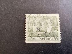 NATURMOTIV 1973 facit nr 820 LYXSTÄMPLAT MORA
