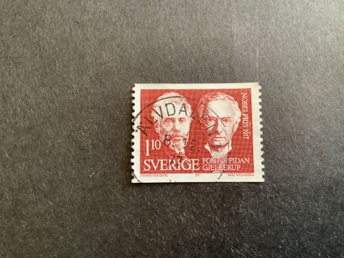 NOBELPRIS 1917 facit nr 1027 LYXSTÄMPLAT  ÄLVDALEN