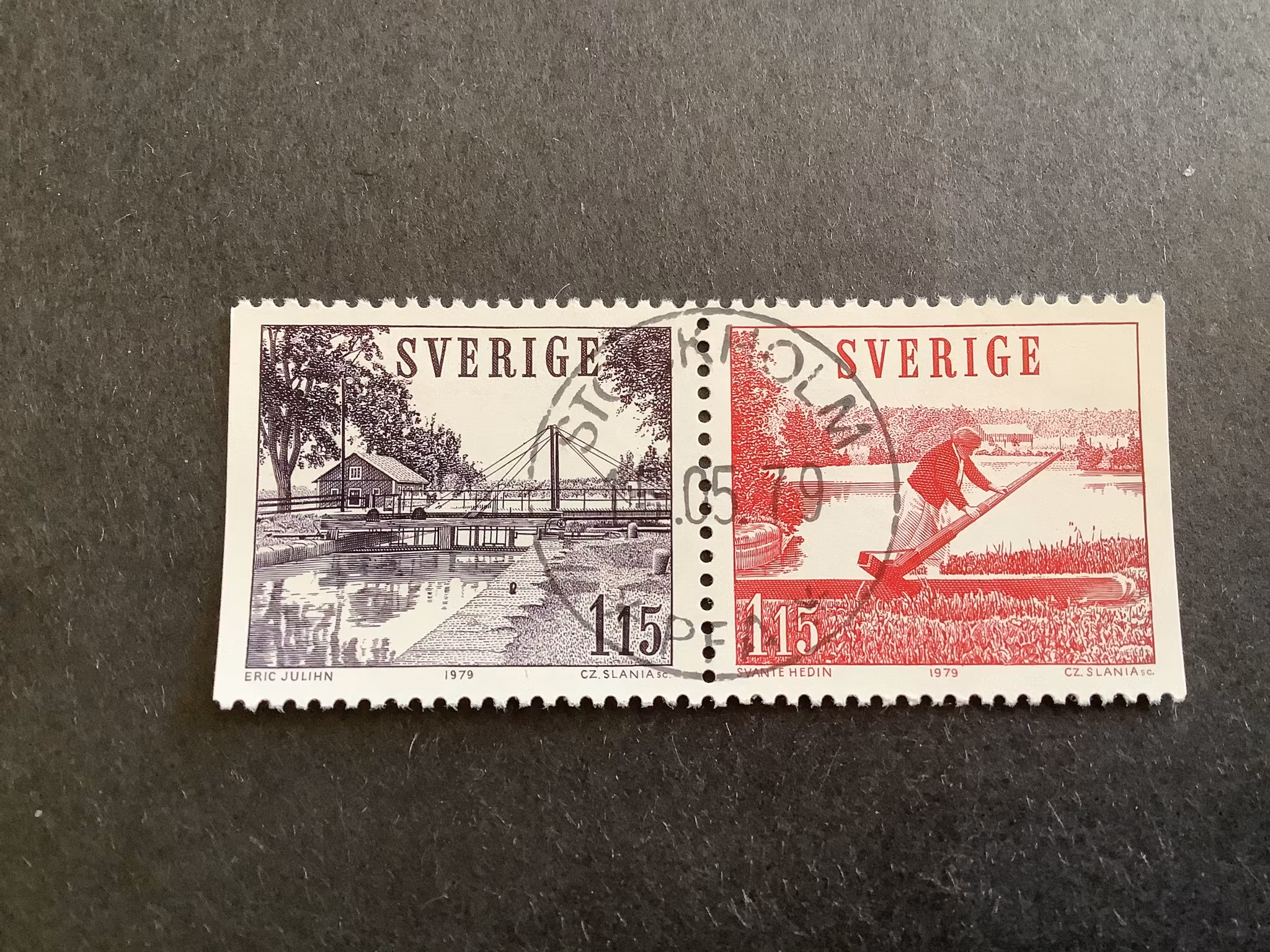 GÖTA KANAL facit nr 1085 SX lyxstämplat par STOCKHOLM