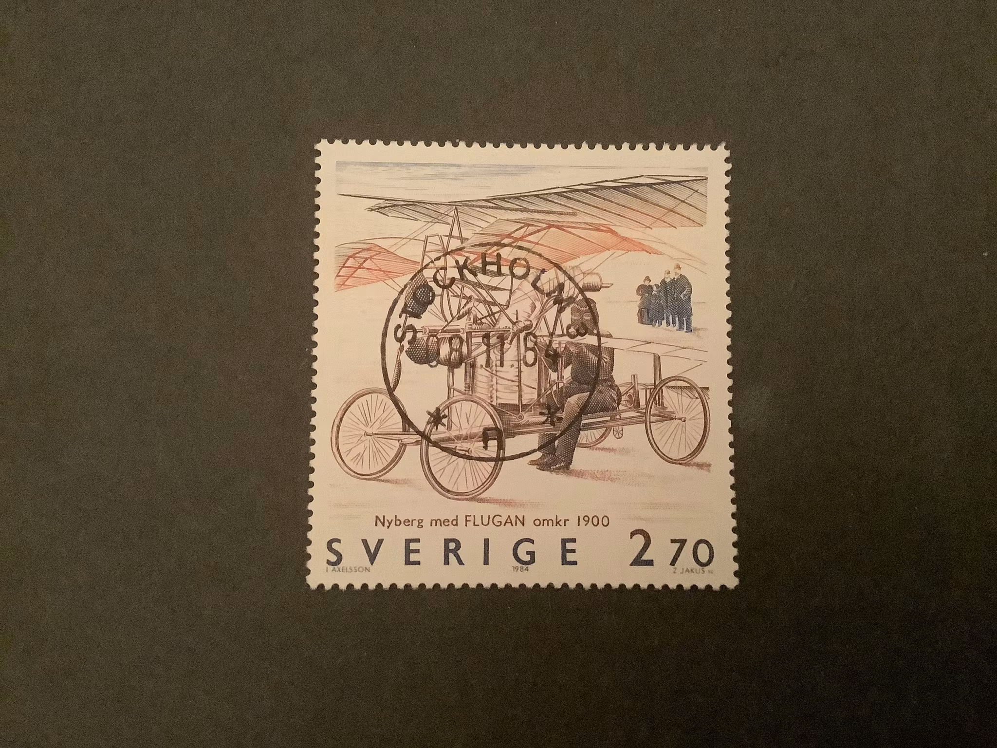 SVENSK FLYGHISTORIA facit nr 1321 lyxstämplat STOCKHOLM 3
