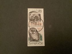 DJUR I HOTAD MILJÖ 1989 facit nr 1542 SX LYXST PAR BODEN 1