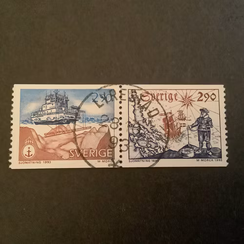 SJÖMÄTNING 1993 facit nr 1811 SX2 LYXST PAR LYRESTAD