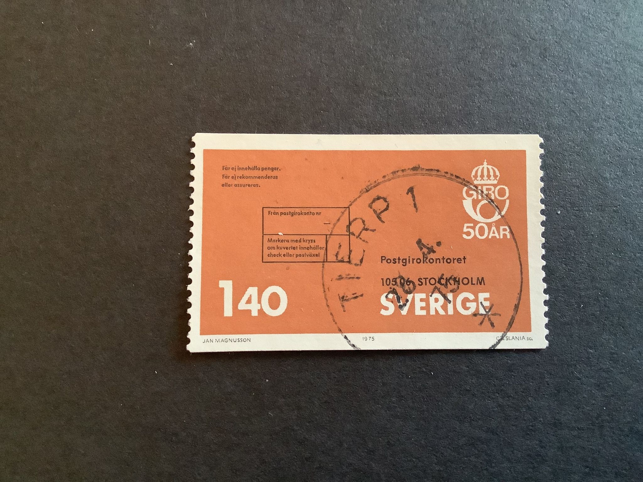 POSTGIROT 50 ÅR facit nr 908 PRAKTST TIERP 1