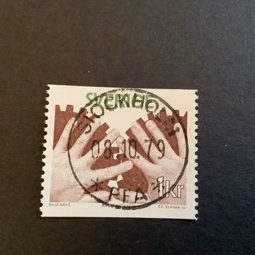 ARBETARSKYDD facit nr 982 lyxstämplat STOCKHOLM 1